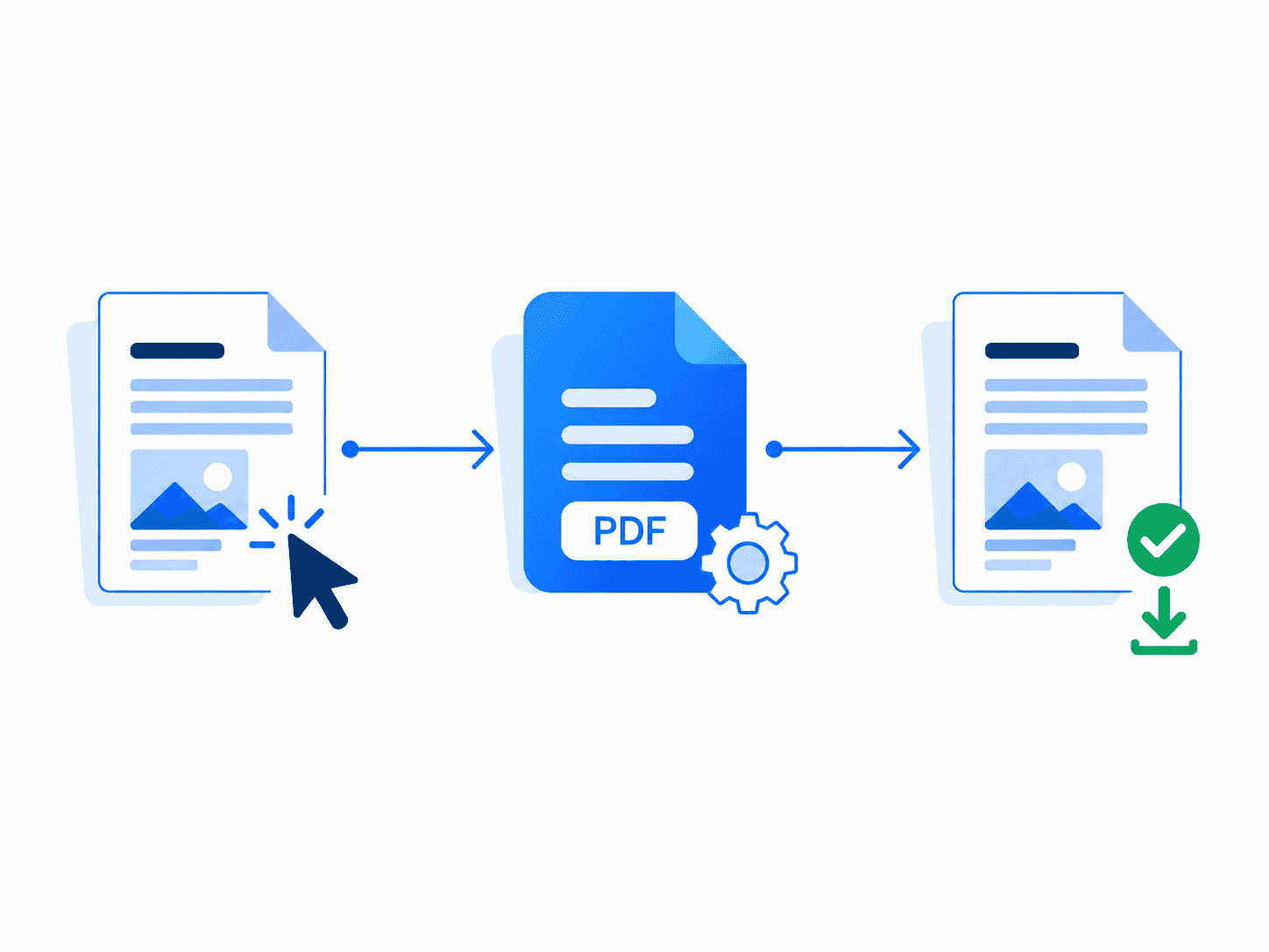Select a document, process it with PDF Creator, and download the completed file